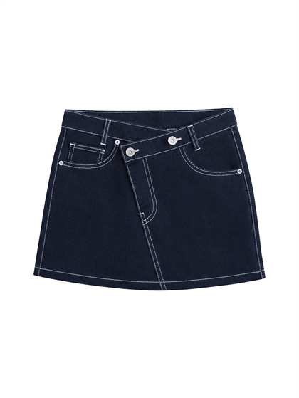 Grunt Nederdel Grith Denim - Raw Blue